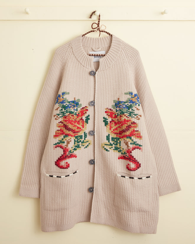 Cape Cod Cross Stitch Jacket KNITWEAR BODE New York