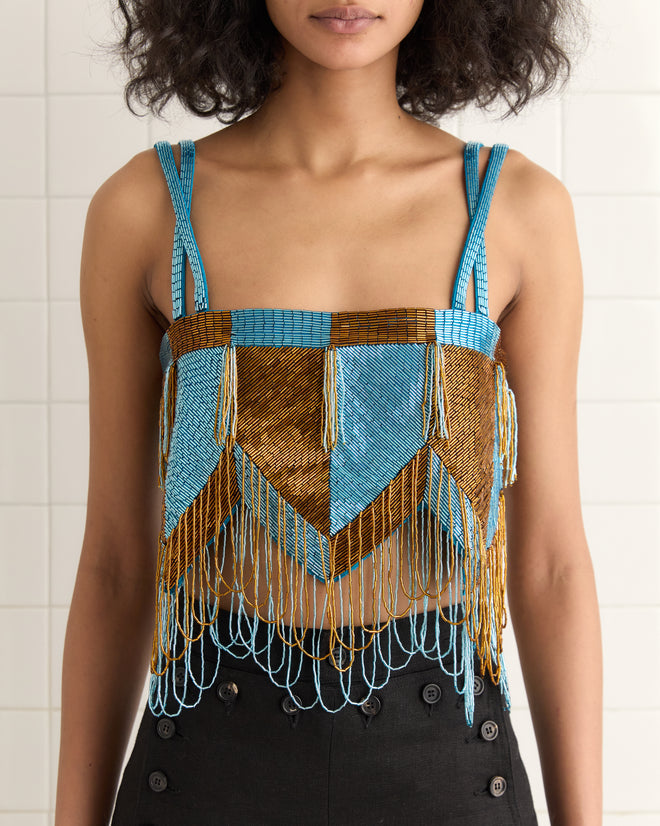 Capri Fringe Top TOPS BODE New York