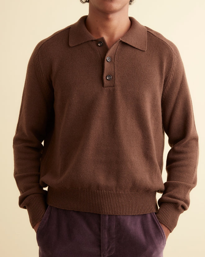 Cashmere Polo - Brown