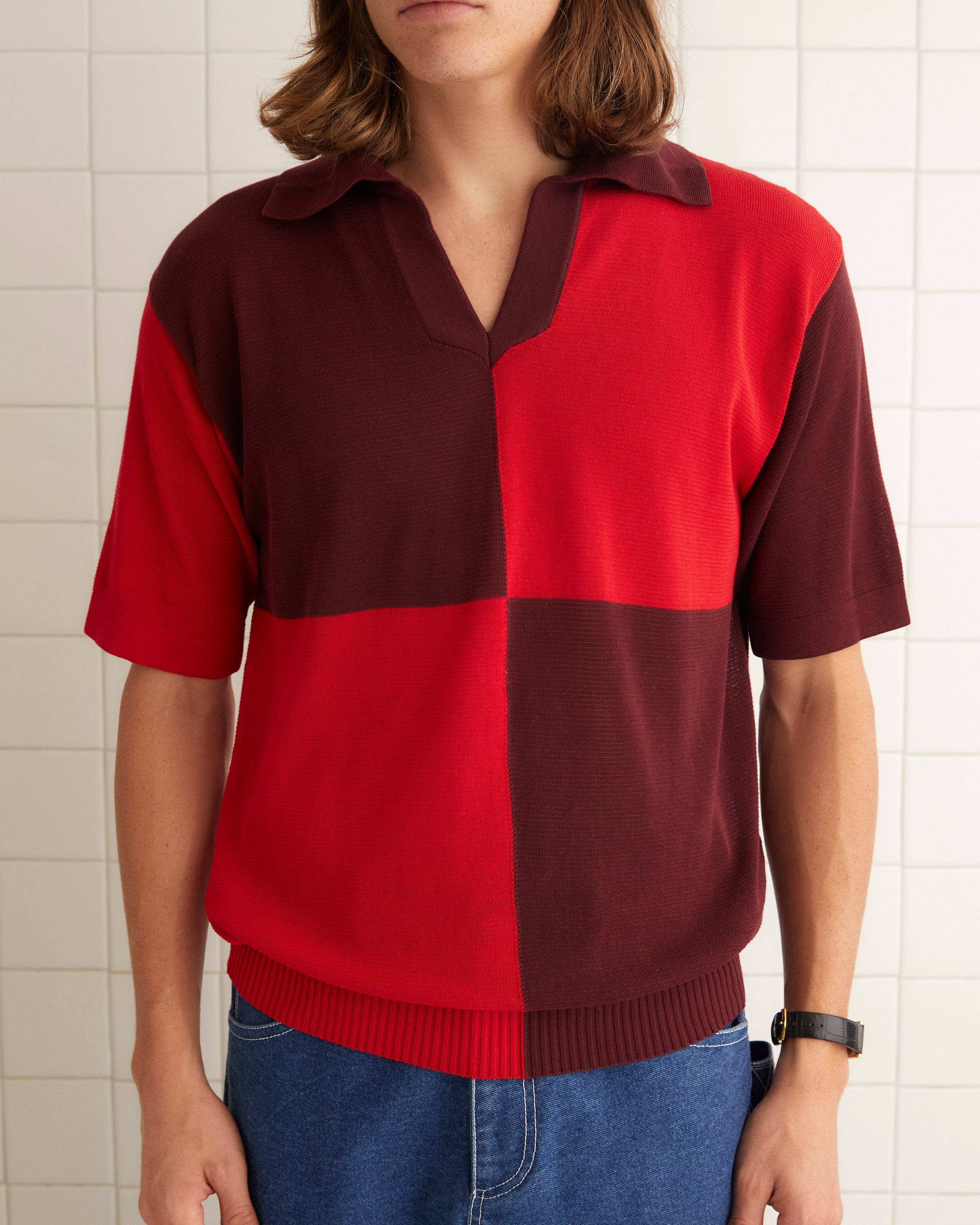 Checker Polo - Red/Maroon – BODE