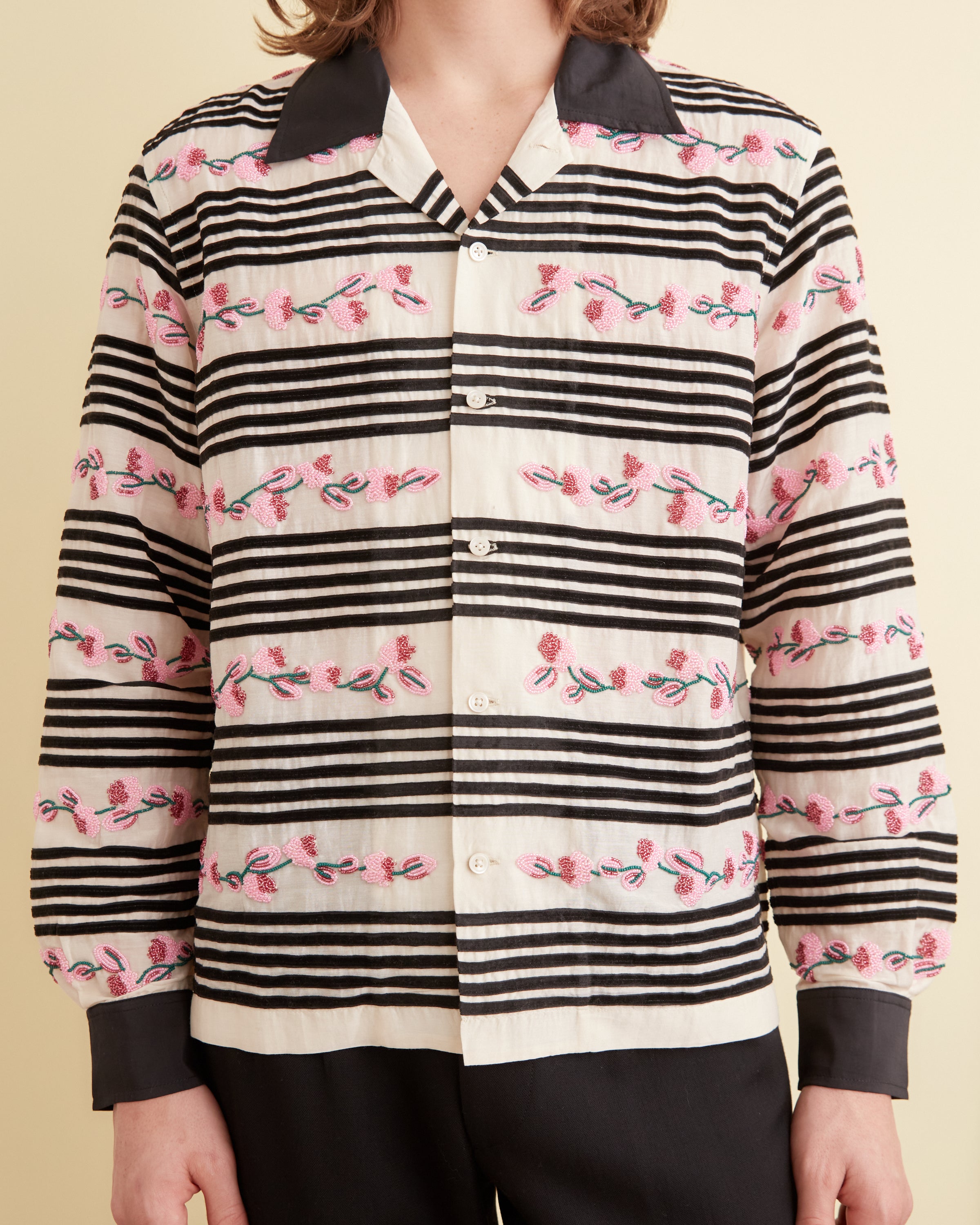 Cherry Blossom Stripe Long Sleeve Shirt – BODE