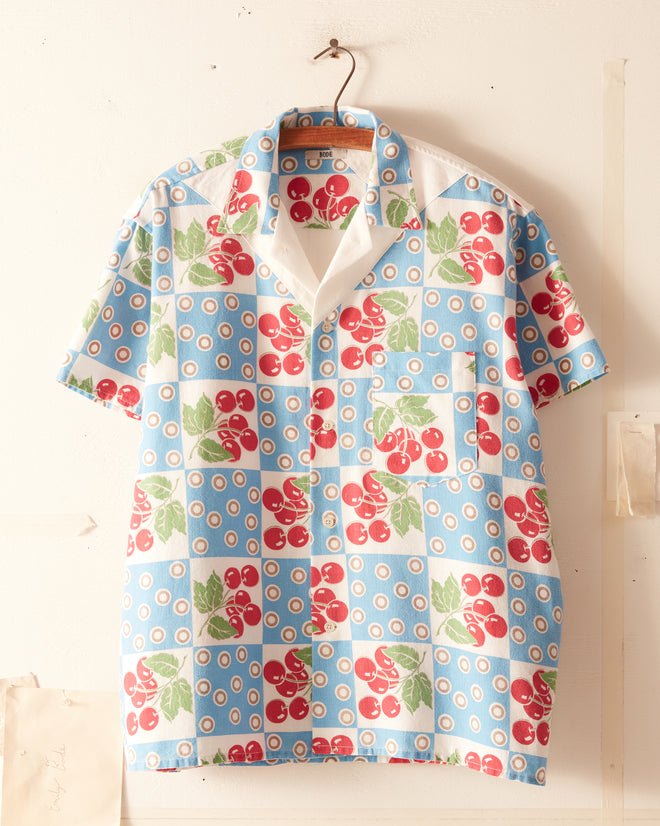 Cherry Tile Short Sleeve Shirt - M/L