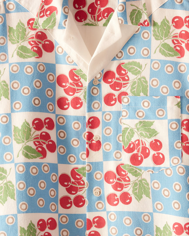 Cherry Tile Short Sleeve Shirt - M/L