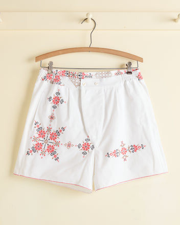 Coral Peony Boxer Shorts - S