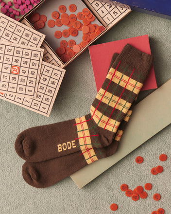 County Plaid Socks - Multi, featuring a plaid pattern and 