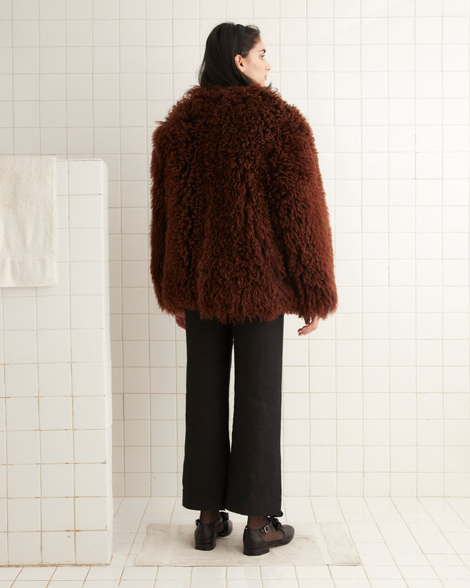 Crane Shag Shearling Coat - Brown OUTERWEAR BODE New York