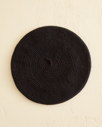 Crochet Beret - Black KNIT ACCESSORIES BODE New York