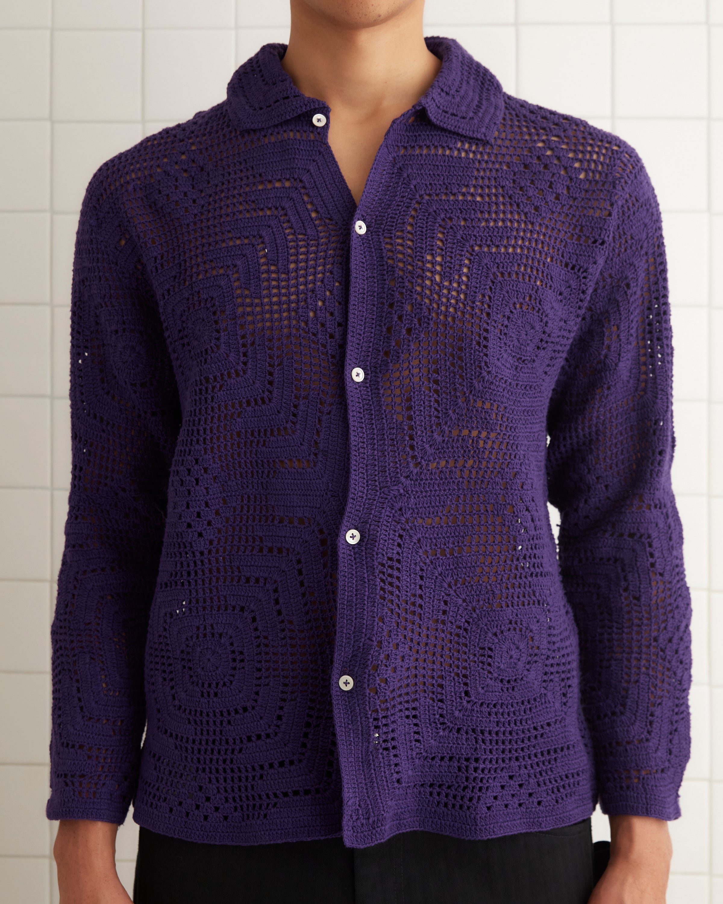 Crochet Overshirt - Purple – BODE