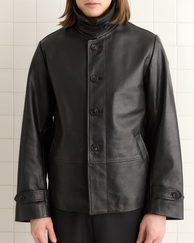 CROPPED CONTINENTAL COAT - BLACK OUTERWEAR BODE New York