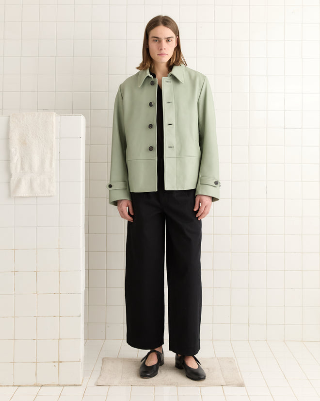 CROPPED CONTINENTAL COAT - SEA FOAM OUTERWEAR BODE New York