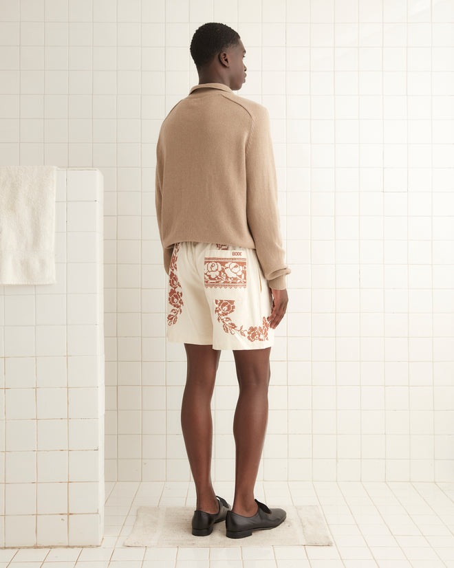 Cross-Stitched Rose Garland Shorts SHORTS BODE New York