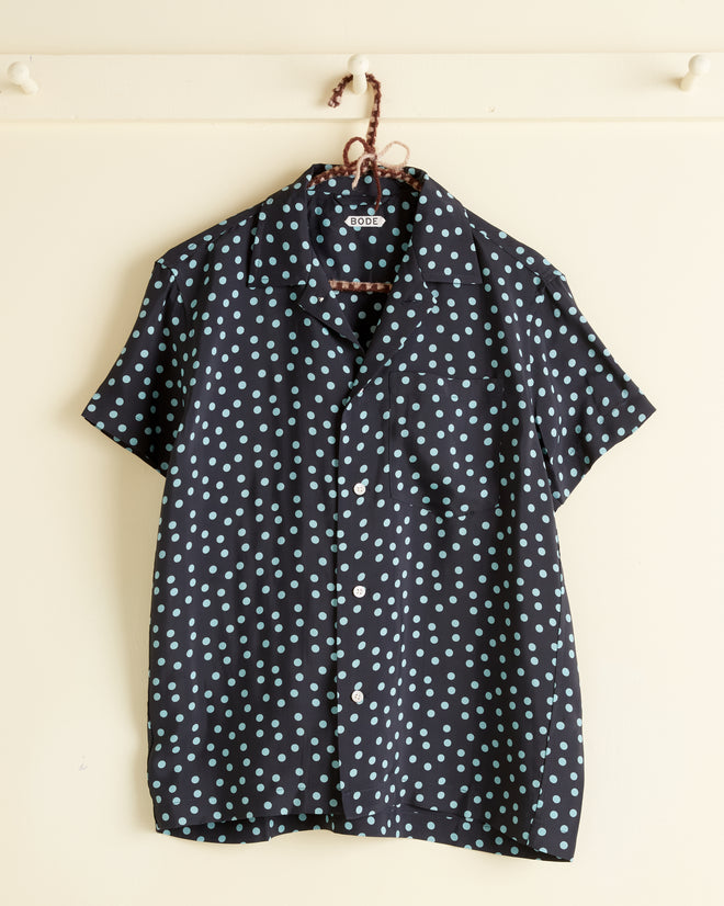 Deep Sea Dot Short Sleeve Shirt - XXS OOAK SHIRT BODE New York