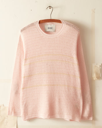 Delicate Stripe Crochet Pullover KNITWEAR BODE New York
