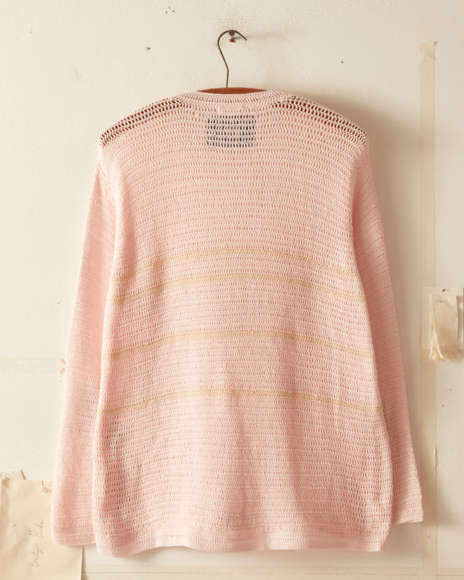 Delicate Stripe Crochet Pullover KNITWEAR BODE New York