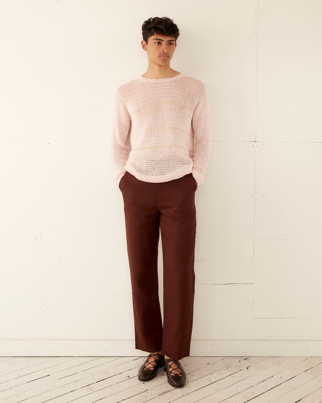 Delicate Stripe Crochet Pullover KNITWEAR BODE New York