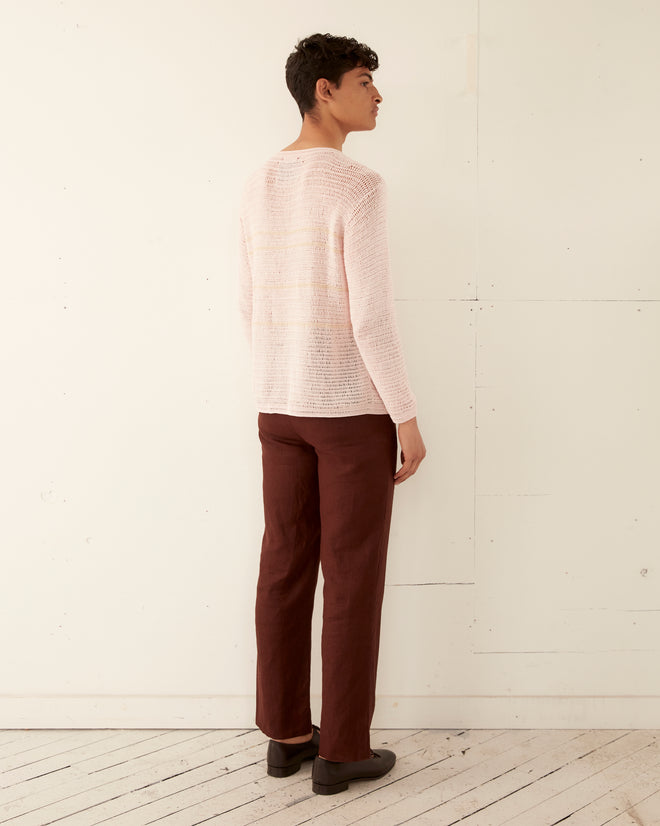 Delicate Stripe Crochet Pullover KNITWEAR BODE New York