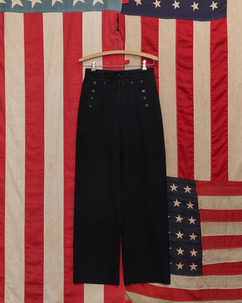 Denim Sailor Trousers - Black