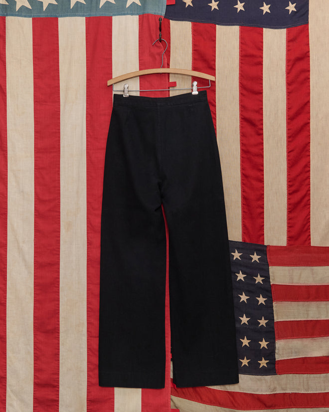 Denim Sailor Trousers - Black