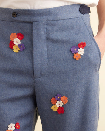 Dianthus Appliqué Trousers TROUSERS BODE New York