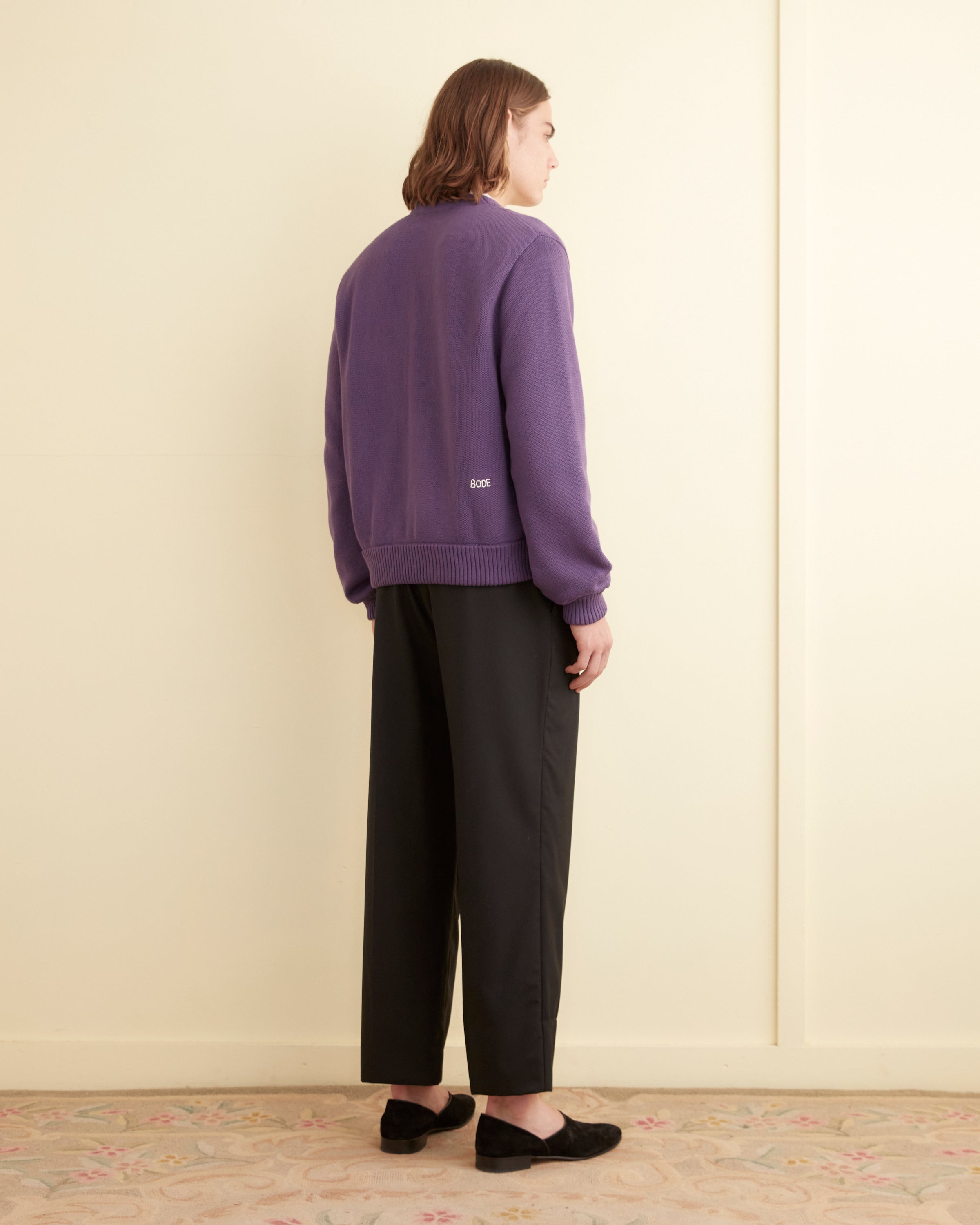 Double-Breasted Cardigan - Eggplant – BODE