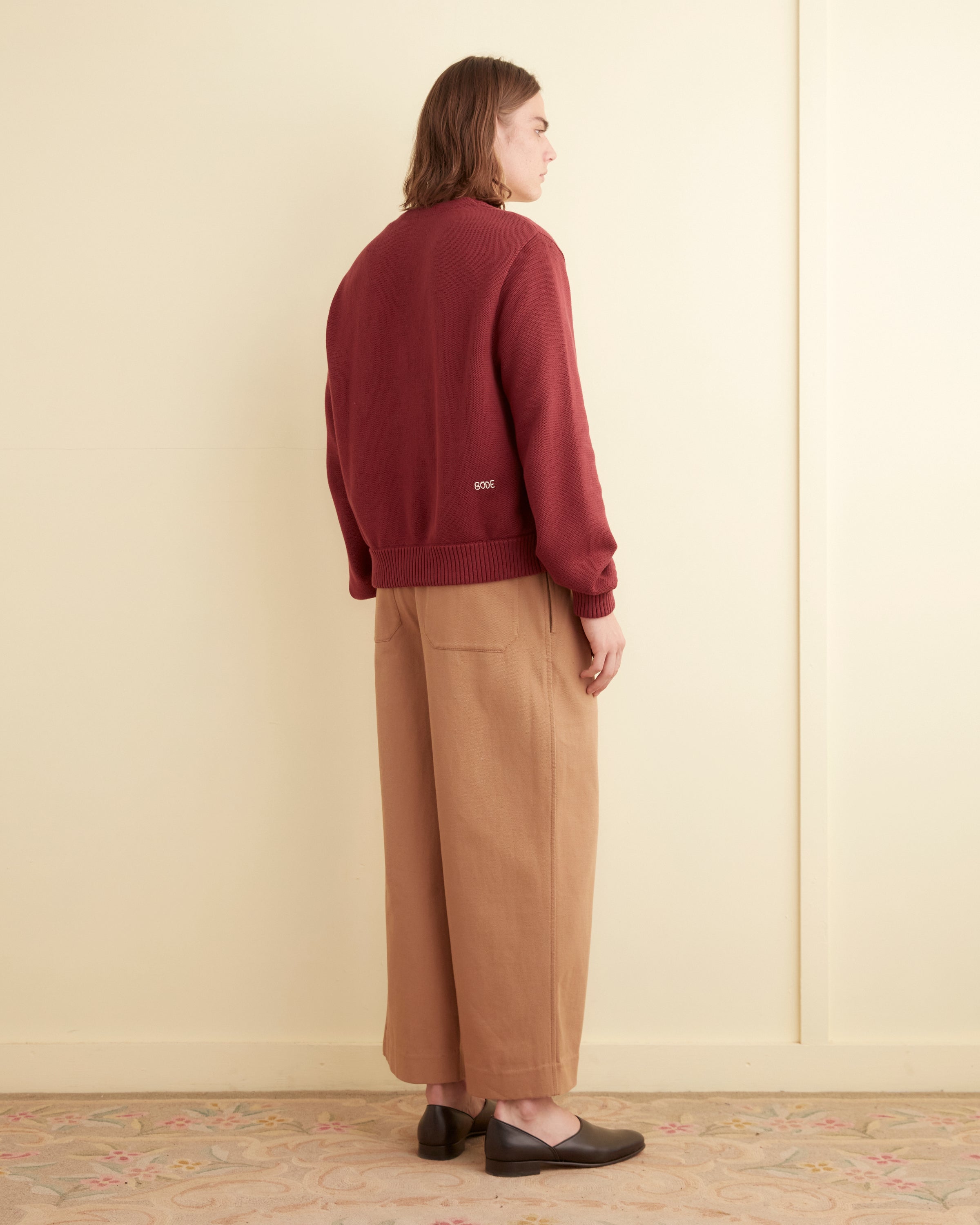 Double-Breasted Cardigan - Maroon – BODE
