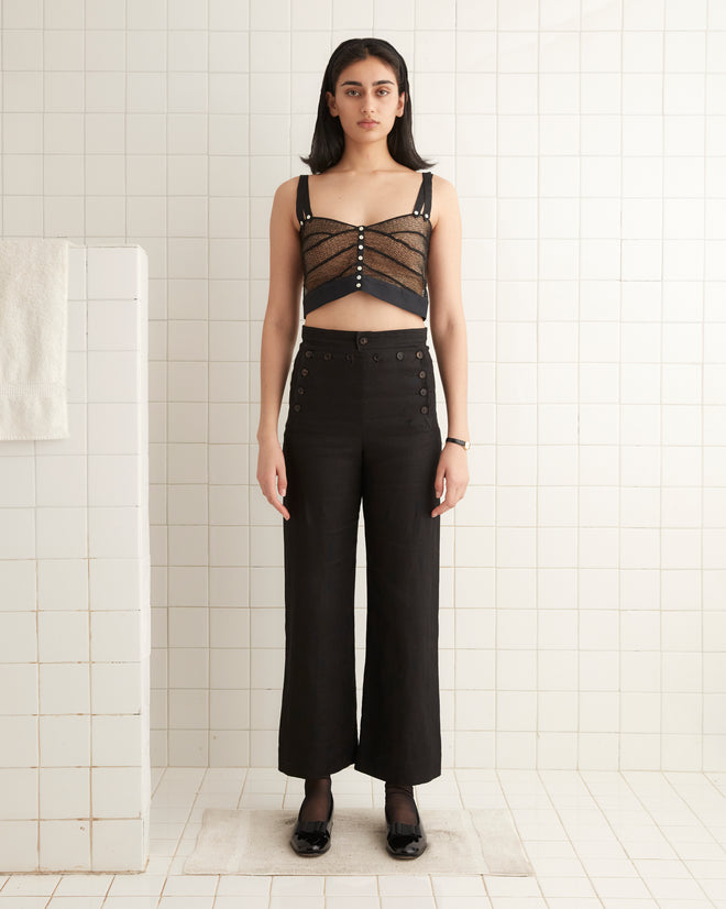 Duet Lace Tank - Black UNDERPINNINGS BODE New York