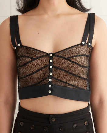 Duet Lace Tank - Black UNDERPINNINGS BODE New York