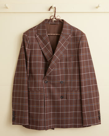 Dunham Plaid Double-Breasted Suit Jacket MENS SUIT JACKETS BODE New York