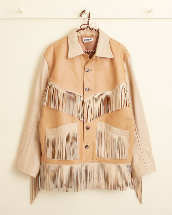 Duo Leather Fringe Jacket OUTERWEAR BODE New York