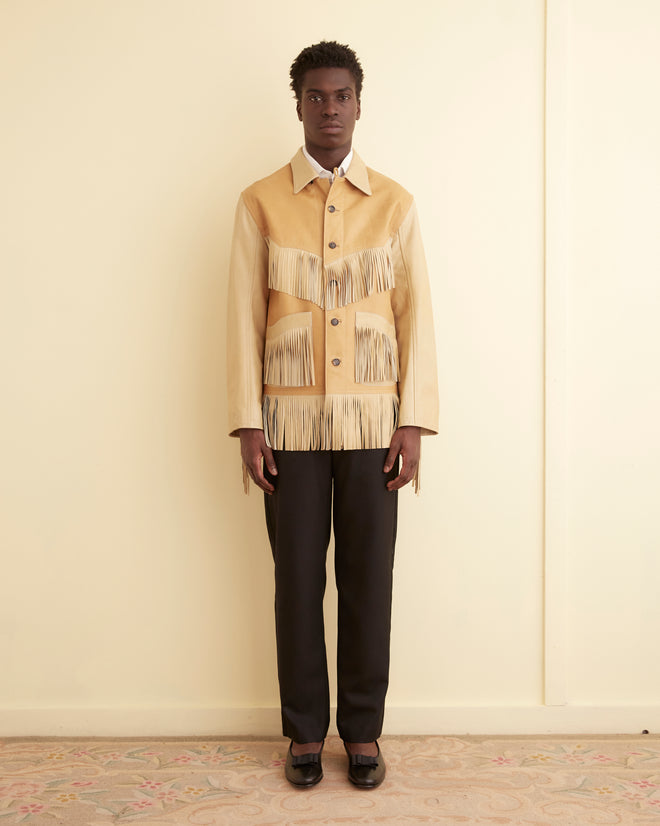 Duo Leather Fringe Jacket OUTERWEAR BODE New York