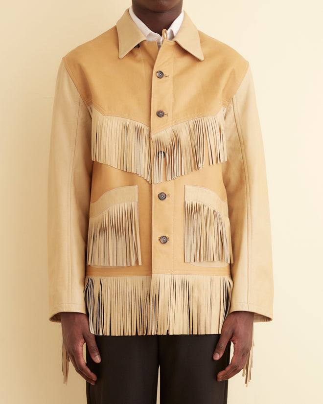 Duo Leather Fringe Jacket OUTERWEAR BODE New York