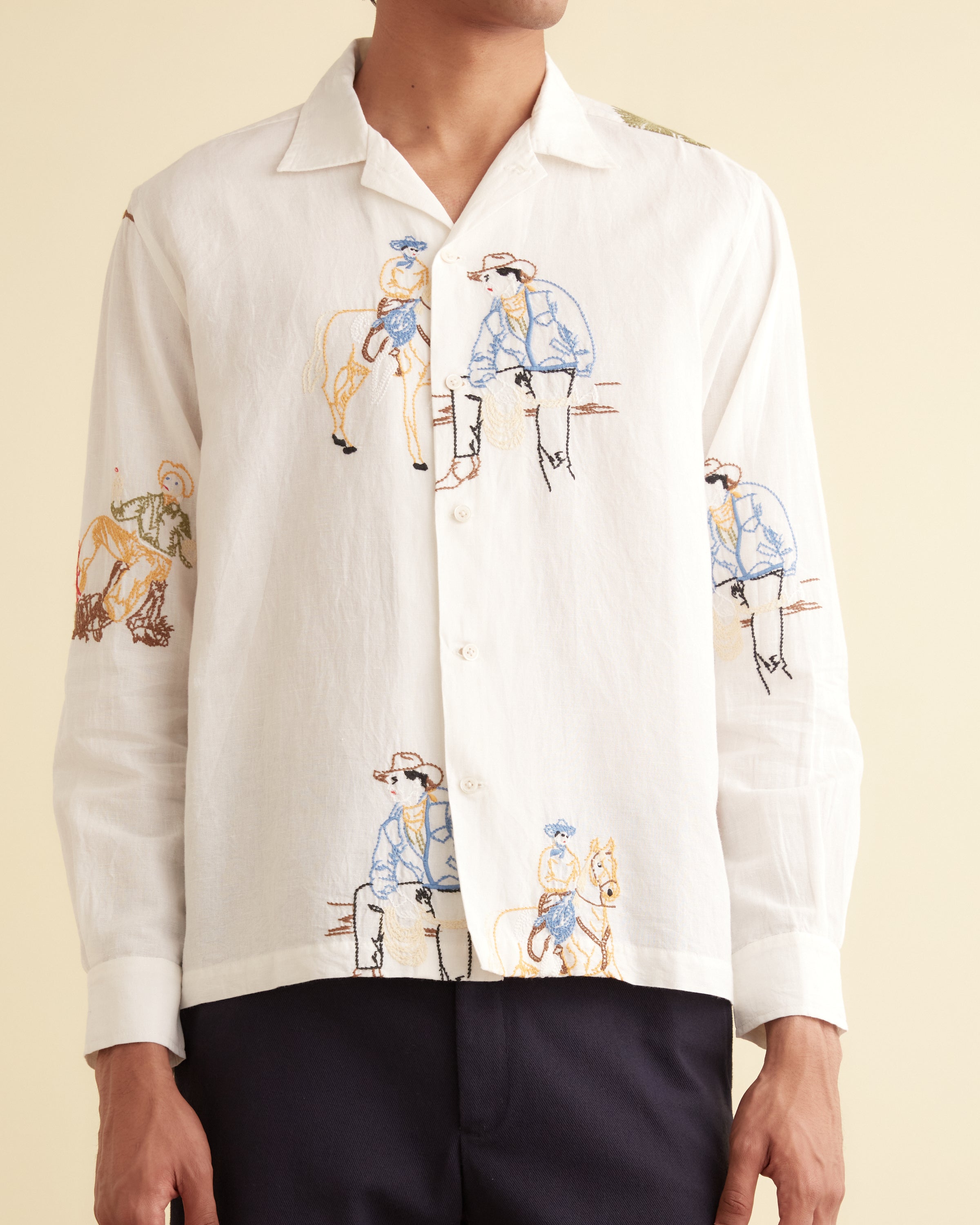 Embroidered Buckaroo Long Sleeve Shirt – BODE
