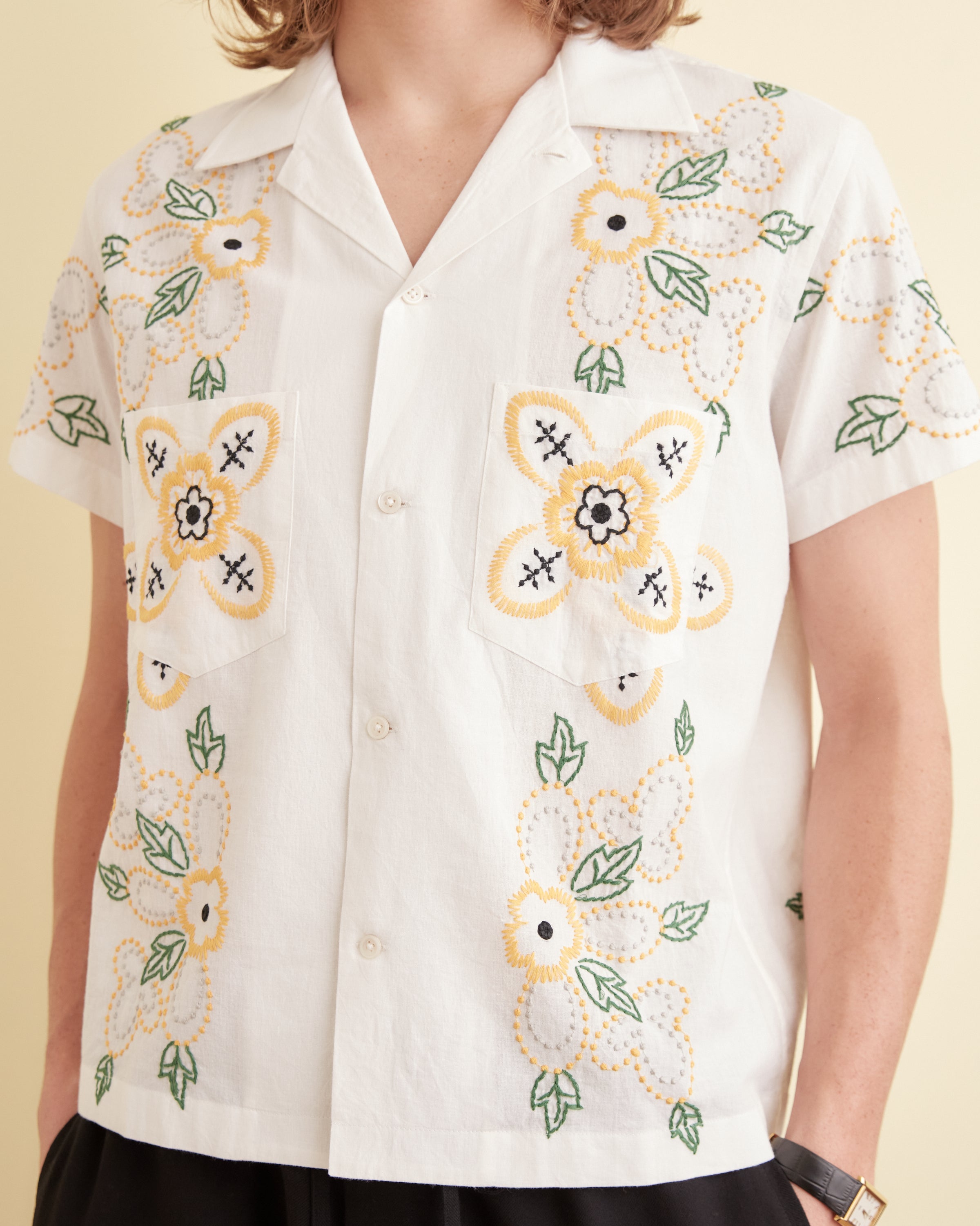 Embroidered Buttercup Short Sleeve Shirt – BODE