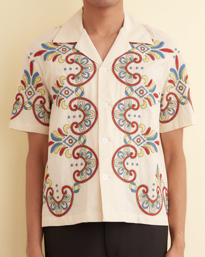 cheap embroidered dress shirts Mytoh Women's Personalized Shirt, Hand-Embroidered, 100% Cotton. Model with hand-embroidered flowers on the collar