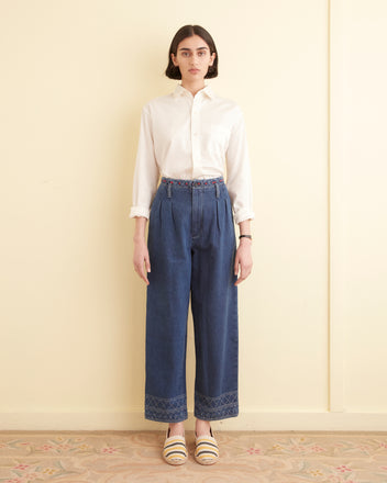 Embroidered Denim Murray Trousers