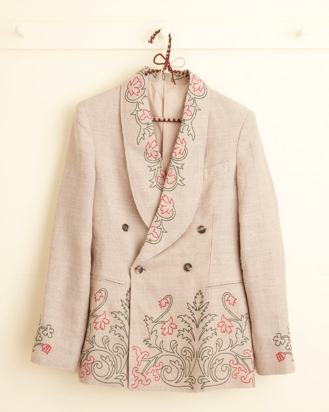 Embroidered Trumpetflower Suit Jacket