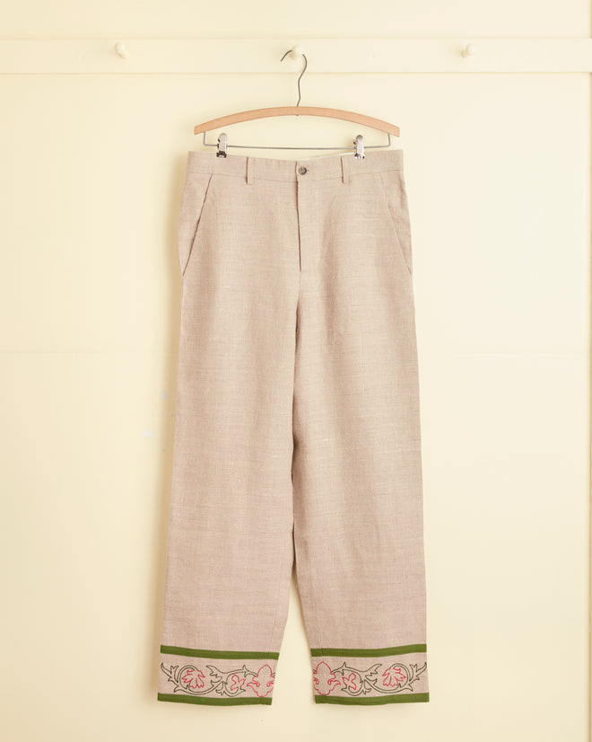 Embroidered Trumpetflower Trousers
