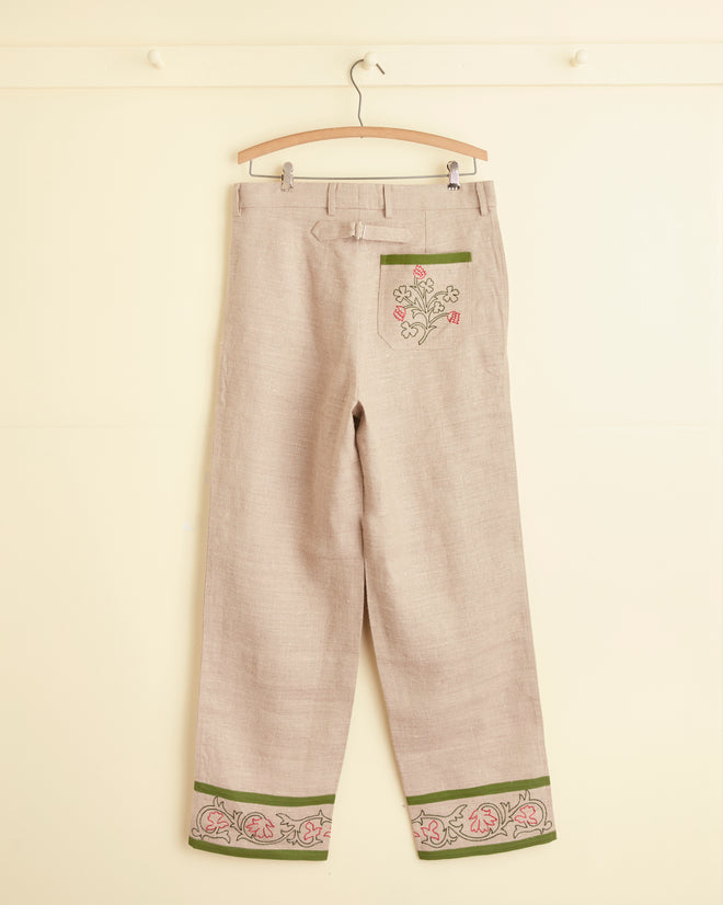 Embroidered Trumpetflower Trousers MENS TROUSERS BODE New York