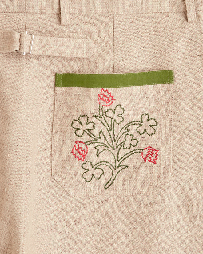 Embroidered Trumpetflower Trousers