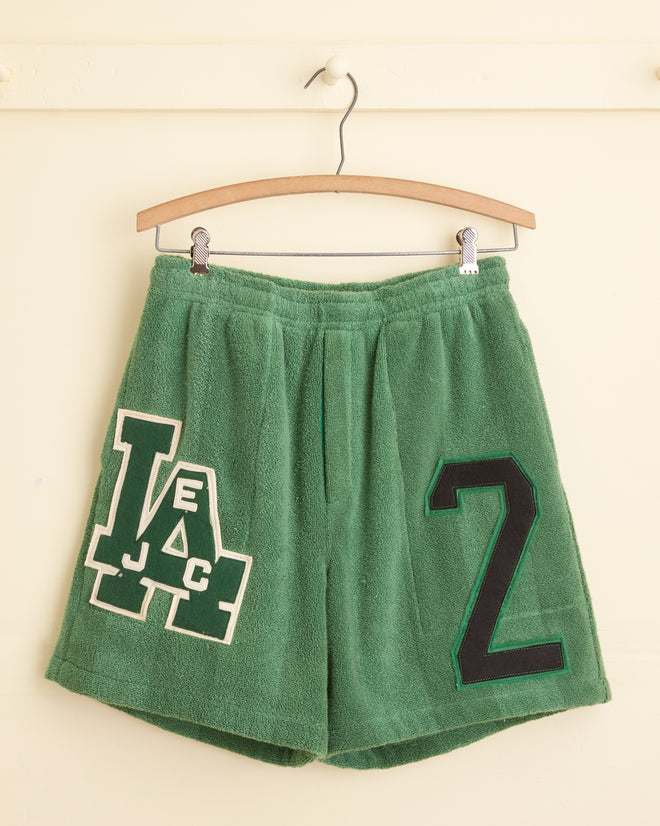 Emerald Stripe Towel Shorts