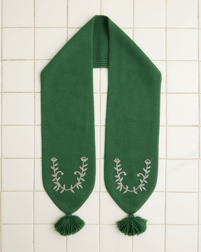 Floret Scarf - Green KNIT ACCESSORIES BODE New York