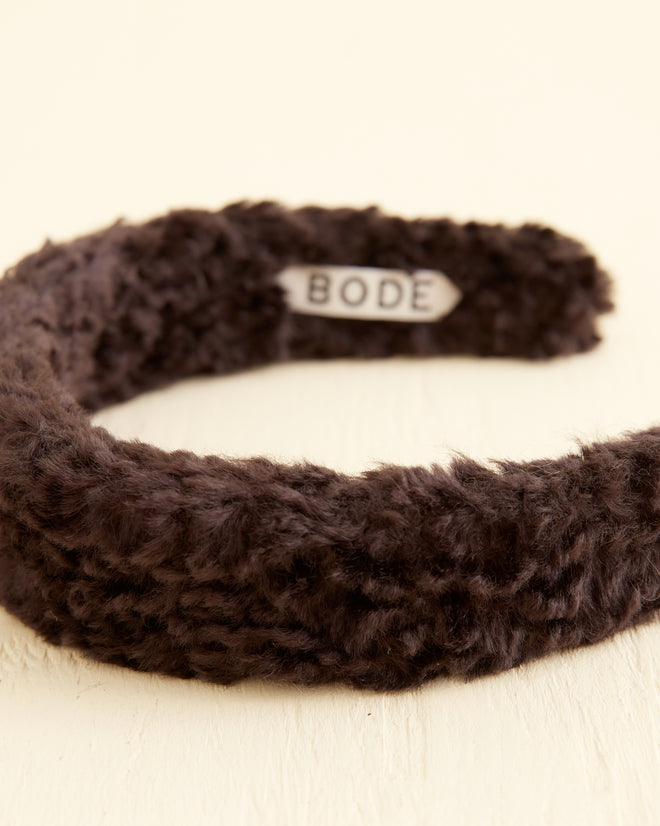 Faux Fur Headband - Black ACCESSORIES BODE New York