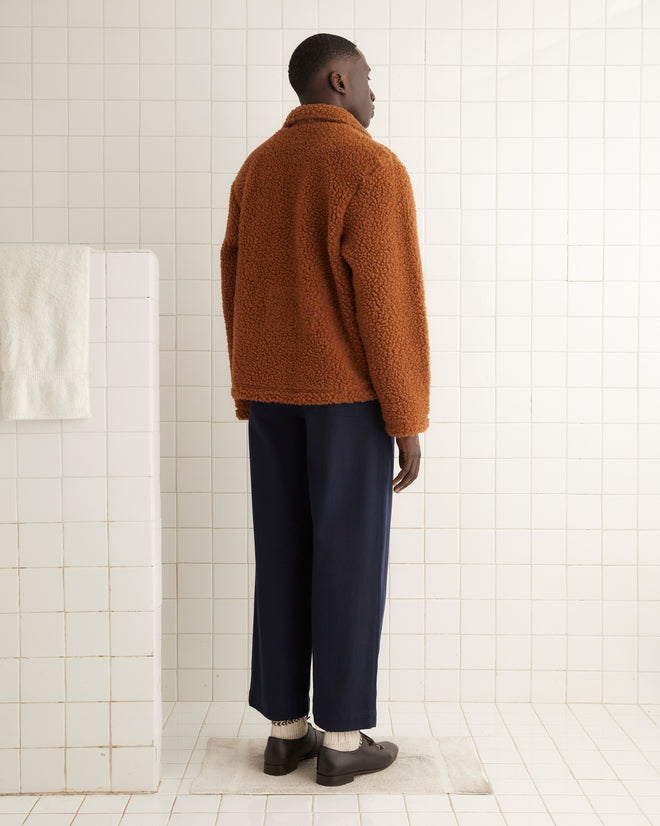 Fleece Tie-Up Pullover - Brown SWEATSHIRTS BODE New York