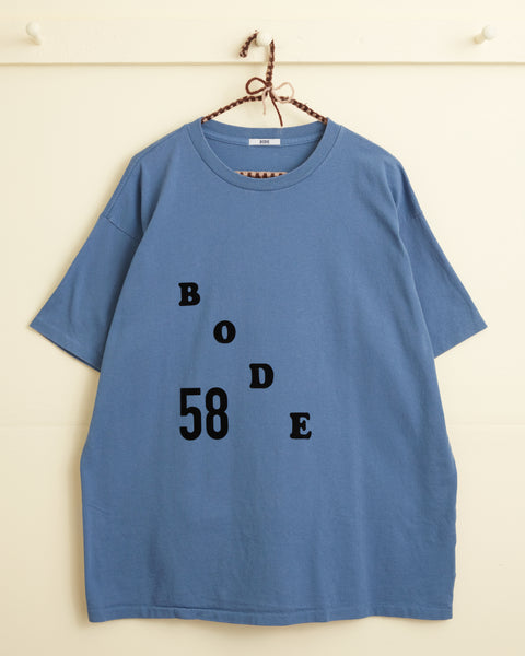 トップス tanakas08228 Flocked Bode Tee - Blue – BODE