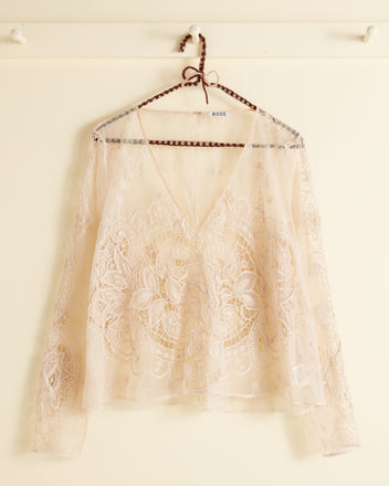 Floral Netting Top - M
