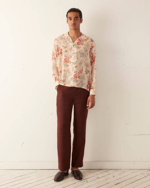 【BODE】Lehariya Dyed Buttoned Shirt BODE Lehariya Dye Silk Shirt | Orange | FARFETCH IN