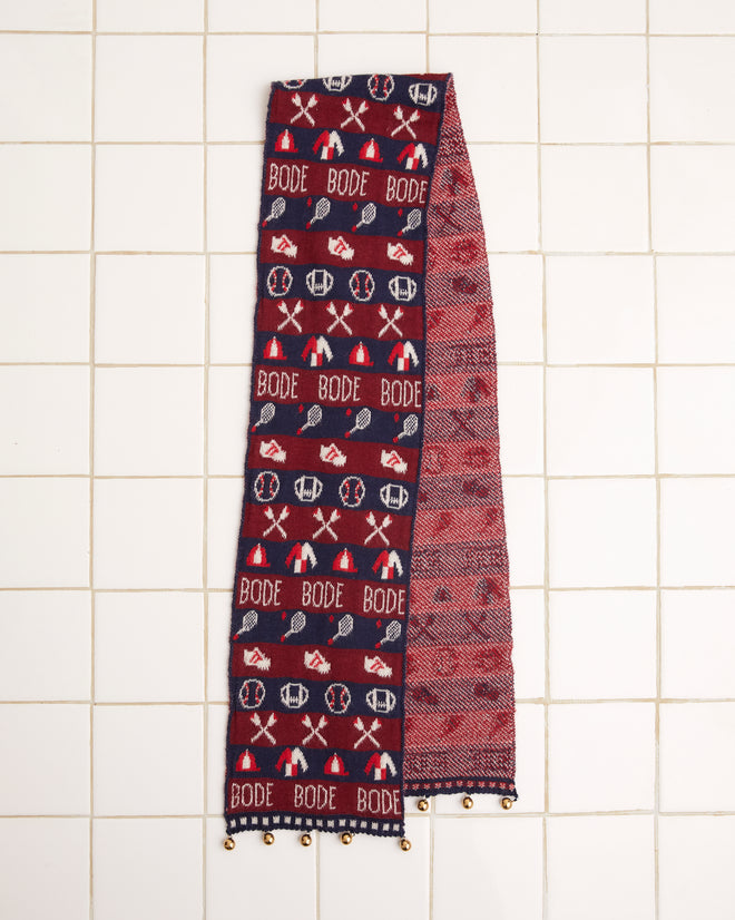 Sporting Jacquard Scarf with vibrant sports motifs and 