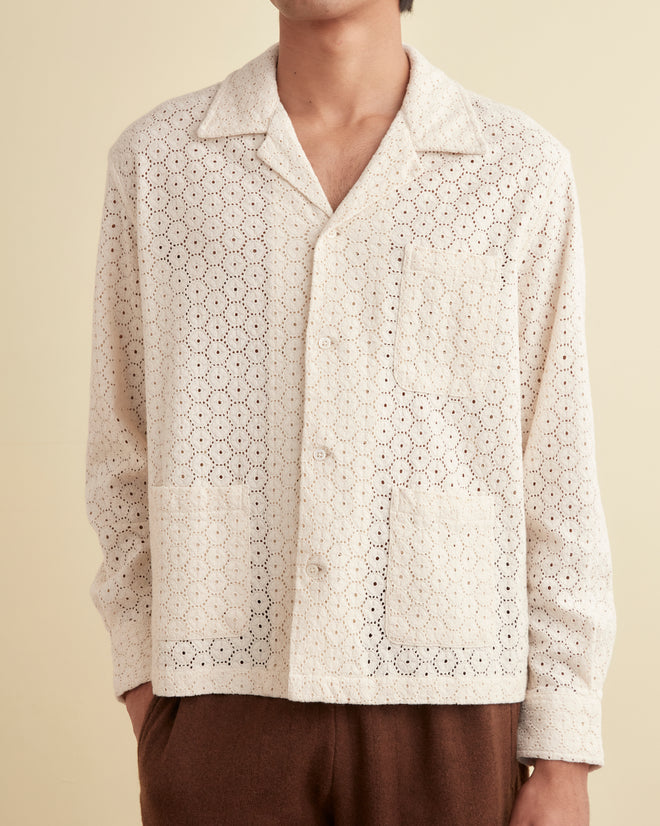 Geo Lace Overshirt - Ecru SHIRT BODE New York