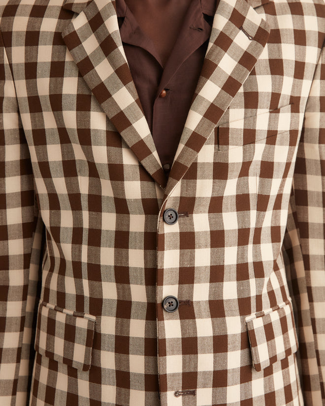 Gilbert Check Single-Breasted Suit Jacket MENS SUIT JACKETS BODE New York