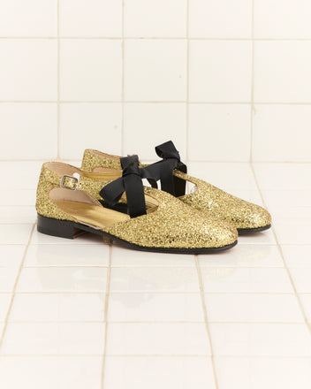 Glitter Theatre Shoes - Gold MENS FOOTWEAR BODE New York